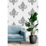 Tetik Bien Exclusive Damask Desenli Duvar Kağıdı 2709, Gri, 100 X 110