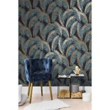 Tetik Bien Exclusive Tropical Yapraklı Duvar Kağıdı 5323, Lacıvert, 100 X 110