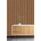 Tetik Lambri Desenli Duvar Kağıdı, Kahverengi, 53 X 1000