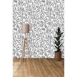 Tetik Yaprak Desenli Duvar Kağıdı, Gri, 53 X 1000, Yaprk