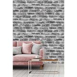 Tetik Zümrüt Exclusive Tuğla Desenli Duvar Kağıdı 5640, Gri, 100 X 110
