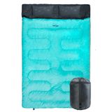 TETON Sports Cascade çift kişilik uyku tulumu; aile kampı için hafif, sıcak ve rahat, mavi yeşil, 221 x 152,4 cm