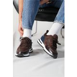 TETRİ Vios Model Hakiki Deri El Yapımı kahverengi Erkek Sneaker