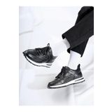 TETRİ Vios Model Hakiki Deri El Yapımı Siyah Erkek Sneaker