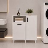 TETTO ELAGANTE KENZİ Kirli Çamaşır sepetli Kapaklı Çok Amaçlı BANYO Dolabı