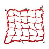 TEX 40x40 cm Kırmızı Plastik 2010 Ahtapot Kancalı Motosiklet Kask Filesi
