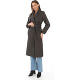 Tex Nova Balık Sırtı Kaşmir Uzun Kaşe Kaban - Kahverengi - XL