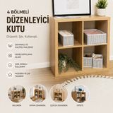 Tex Republic Alas 4'lü Çok Amaçlı Dolap Içi ve Çekmece Içi Düzenleyici Organizer Kutu Seti - Gri - Beyaz