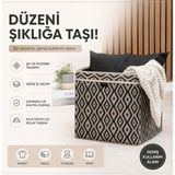 Tex Republic Alas Bohe Çok Amaçlı Kutu, Dolap Raf Düzenleyici, Dekoratif Saklama Kutusu (30X30X30 Cm) - Bej - 1 Adet