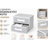 Tex Republic Alas Çekmeceli Düzenleyici Organizer- Yeni Sezon Nano Teknoloji Kumaş - Gri - 1 Adet - 2 Çekmece