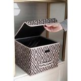 Tex Republic Bohe Çok Amaçlı Kapaklı Kutu, Dolap Raf Düzenleyici, Dekoratif Saklama Kutusu 30x30x23 cm, Bej BOHEKUTU303023