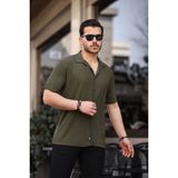 Tex Republic Erkek Oversize Yazlık Bürümcük Gömlek - Haki