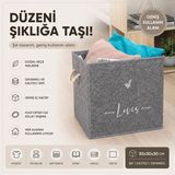 Tex Republic Keçe Raf Düzenleyici Kutu-Oyuncak Sepeti-Çok Amaçlı Kutu (30 X30 x 30 Cm) - Gri - 2 Adet - 30 x 30 x 30 cm