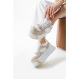 TexFoot Kadın Yüksek Dolgu Platform Taban Air Mesh Örme Memory Foam İç Taban Sneaker Spor Ayakkabı