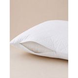 Texivia 2 Adet Sıvı Geçirmez Yastık Alezi | Fermuarlı Yastık Koruyucu 50X70 - 50 x 70 cm - Beyaz