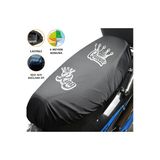 Texkid King Queen Tasarımlı Motosiklet Sele Kılıfı Motor Koltuk Brandası Siyah