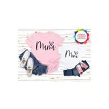 Texkid Pembe Anne Ve Beyaz Çocuk Tişörtü Kısa Kollu Set