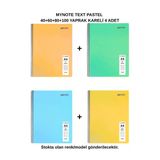 Text Pastel Defter A4 40+60+80+100 Yaprak Kareli 4 Adet