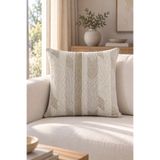 texta home deco Chevron Balıksırtı Dokuma Kırlent Kılıfı Vizon - 50x50 cm