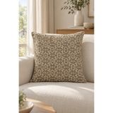 texta home deco Nexus Geometrik Dokuma Kırlent Kılıfı - Kahverengi - 50x50 cm