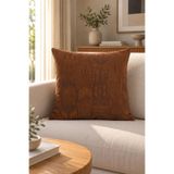 texta home deco Otantik Motif Dokuma Kırlent Kılıfı - Kiremit - 50x50 cm