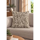texta home deco Patina Kabartmalı Dokuma Kırlent Kılıfı Vizon - 50x50 cm