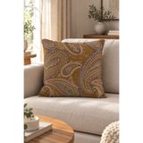 texta home deco Saray Boteh Dokuma Kırlent Kılıfı - Kahverengi - 50x50 cm