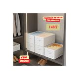 Textia Home 1 Adet Fiyonk Desenli Dolap İçi Düzenleyici Katlanabilir Kıyafet Saklama Kutusu 45x25x20 cm