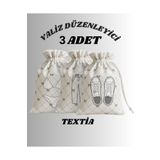 Textia Home 3 Lü Valiz Düzenleyici Seti Ayakkabı Kıyafet Hurç Kumaş Saklama Torbası Seyahat Çantası Organizer