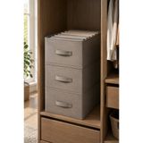 Textia Home 3'lü Dolap İçi Düzenleyici Kutu Katlanabilir Organizer Gri 45×25×20 cm