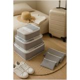 Textia Home 6'lı Gri Valiz Düzenleyici , Bavul Içi Düzenleyici , Anne Bebek Çantası, Organizer Set