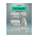 Textia Home 7'li Valiz Düzenleyici Seti Seyahat Organizer Bavul İçi Saklama Çantası Damla Desenli