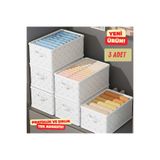 Textia Home Dolap içi Düzenleyici 3 Lü Fiyonk-45cmx25cmx20,Raf Düzenleyici,Katlanabilir Kıyafet Saklama Kutusu