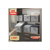 Textia Home Dolap içi Düzenleyici 3 Lü Gri-45cmx25cmx20 ,Raf Düzenleyici,Katlanabilir Kıyafet Saklama Kutusu