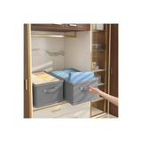 Textia Home Dolap İçi Düzenleyici Raf – 2’li Set – Gri – 45×25×21 cm – Katlanabilir Raf & Kıyafet Kutusu