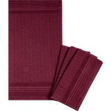 Textile Colors Elmas Desenli 4'lü Havlu 50 x 100 cm / Bordo / 100 % pamuk - Renkli