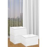 textile sweet 3'lü Set Sandık Tipi Yastık Yorgan Saklama Hurcu 75X45X45 - Beyaz - 3 Adet