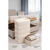 Textile sweet 5'li Büyük Boy Krem Baza Altı Düzenleyici Hurç 62x46x22
