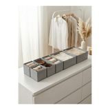 Textile sweet 6'lı Gri Çekmece Dolap İçi Çocuk Odası Düzenleyici Katlanır Çok Amaçlı Organizer Set