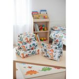 Textile sweet 7'li Dinozor Desenli Bavul İçi Düzenleyici Valiz Düzenleyici Organizer Set