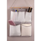 Textile sweet Gri 5 Cepli Çok Amaçlı Askılı Duvar Tipi Dolap İçi Banyo Mutfak Düzenleyici Organizer 35x45