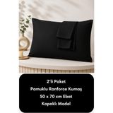 TEXTİLEGARDEN Pamuklu 2'li Yastık Kılıfı 50x70 Cm Siyah