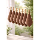 TEXTİLES MAGİC LAMP 7'li Kahverengi Çok Amaçlı Bambu Mini Havlu Seti - Bebek, Mutfak ve Temizlik Havlusu 20 X 20 cm