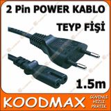 Teyp Fişi - Notebook Adaptör Power Kablosu 2 Pin (1.5 Metre)