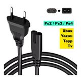 Teyp Yazıcı Elektrik Power Güç Kablosu Fişi Ps2/3/4 C7 2 Pin (1.5 Metre) - 0 - Siyah