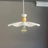 Teyra Beyaz Tekli Avize Ahşap Şapka Başlık Sarkıt Lamba Restoran Salon Aydınlatma - 1