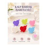 TEYYE Silikon Kelebek-Kalp Bardak İşaretleyici 6'lı Set - Renkli Kadeh Ve Bardak Ayırt Etme Klipsi