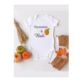 Teyzesinin Balı Desenli Organik Kısa Kol Çıtçıtlı Bebek Body, 2 Yaş