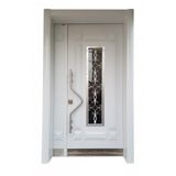 Tez-0142 Beyaz Renk Statik Kasalı Kabartmalı Model Apartman Giriş Kapısı, Dış Mekan Kapısı