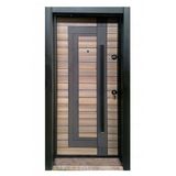 Tez-1557 Statik Kasalı Rustik Çizgili Model Çelik Kapı, Daire Kapısı, Villa Kapısı